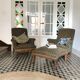 Vintage armchairs and rests feet