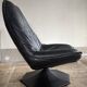 Black leather swivel chair, Artifort style
