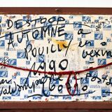 Jacques destoop painting cardboard canvas 1990 "autumn in pouilly en vexin"