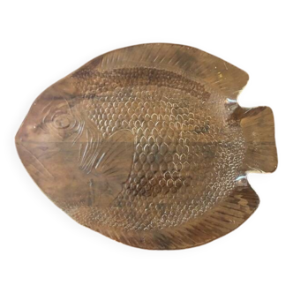 Large vintage glass fish dish