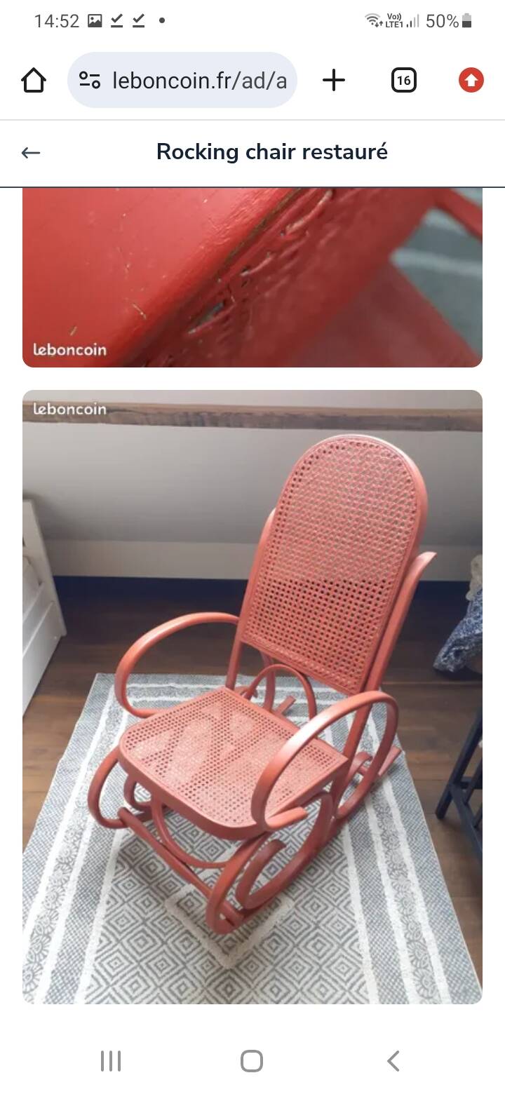 Rocking chair rouge