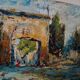 Impressionist oil painting on cardboard, France, early 1900s