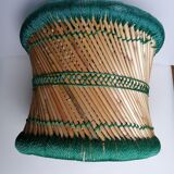 Bamboo and rope pouf