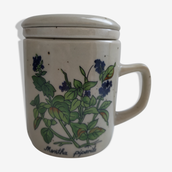 Painted sandstone herbal tea mentha piperita 70s