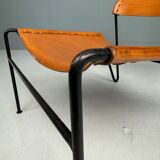 A. A. Dolleman Lounge Chair by Metz & Co, Mid-Century Leather & Metal