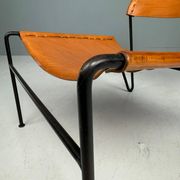 A. A. Dolleman Lounge Chair by Metz & Co, Mid-Century Leather & Metal