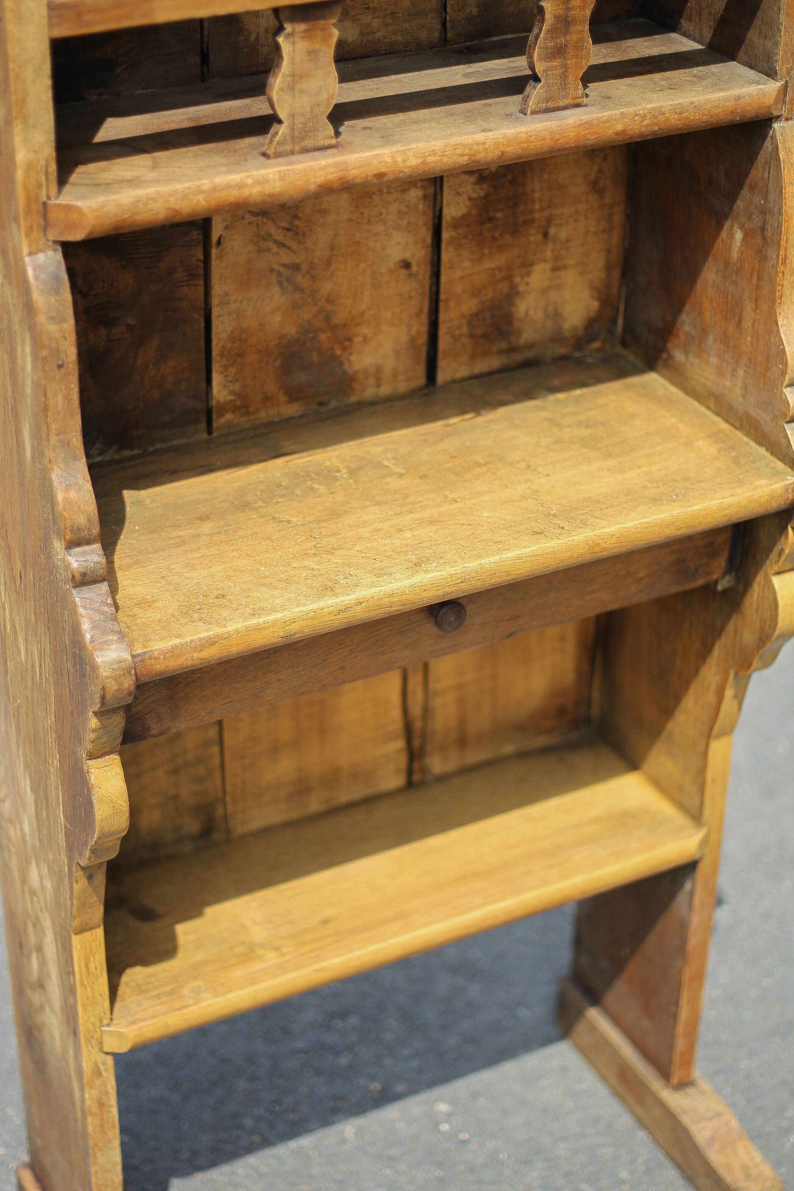 Old wooden dresser, standing shelf, vintage wooden furniture, kitchen, country, chalet, decoration