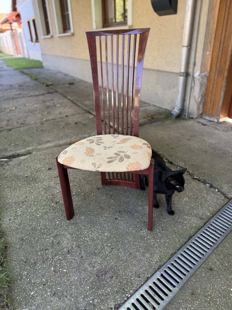 Lacquer and fabric dining chairs by Pietro Costantini, 1980, set of 6