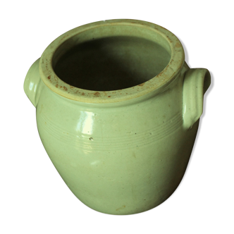 Large Grey Glazed Sandstone Pot with two handles
