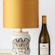 Italian apothecary jar table lamp with new Dupion silk shade, 19th century.
