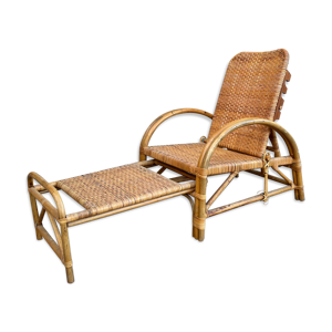 Fauteuil vintage et son ottoman