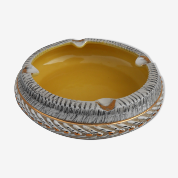 Ashtray signed in yellow ceramic