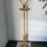 Coat rack in rattan and bamboo