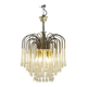 4-layered teardrop chandelier with clear Murano glass