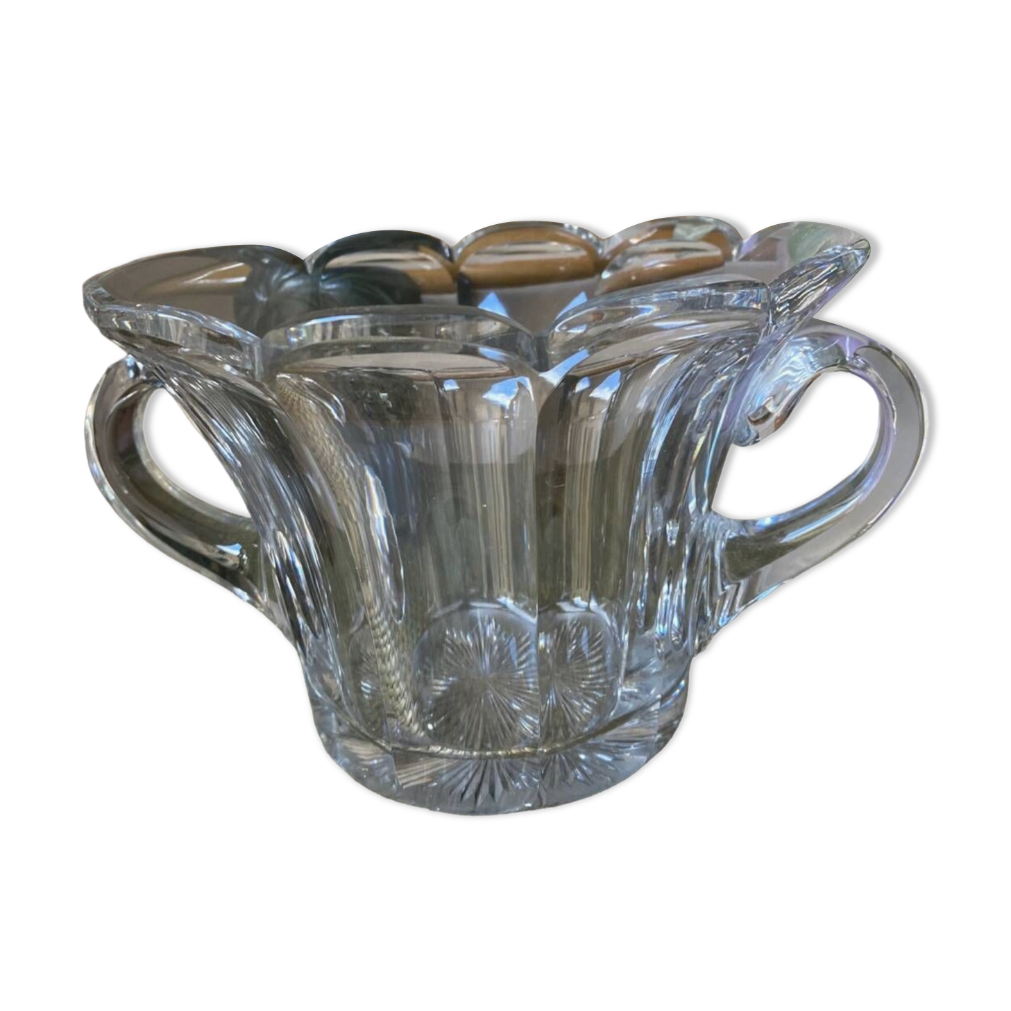 Molded pressed glass cup