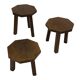 Tables d'appoint hexagonales brutalistes en chêne, années 1950, lot de 3