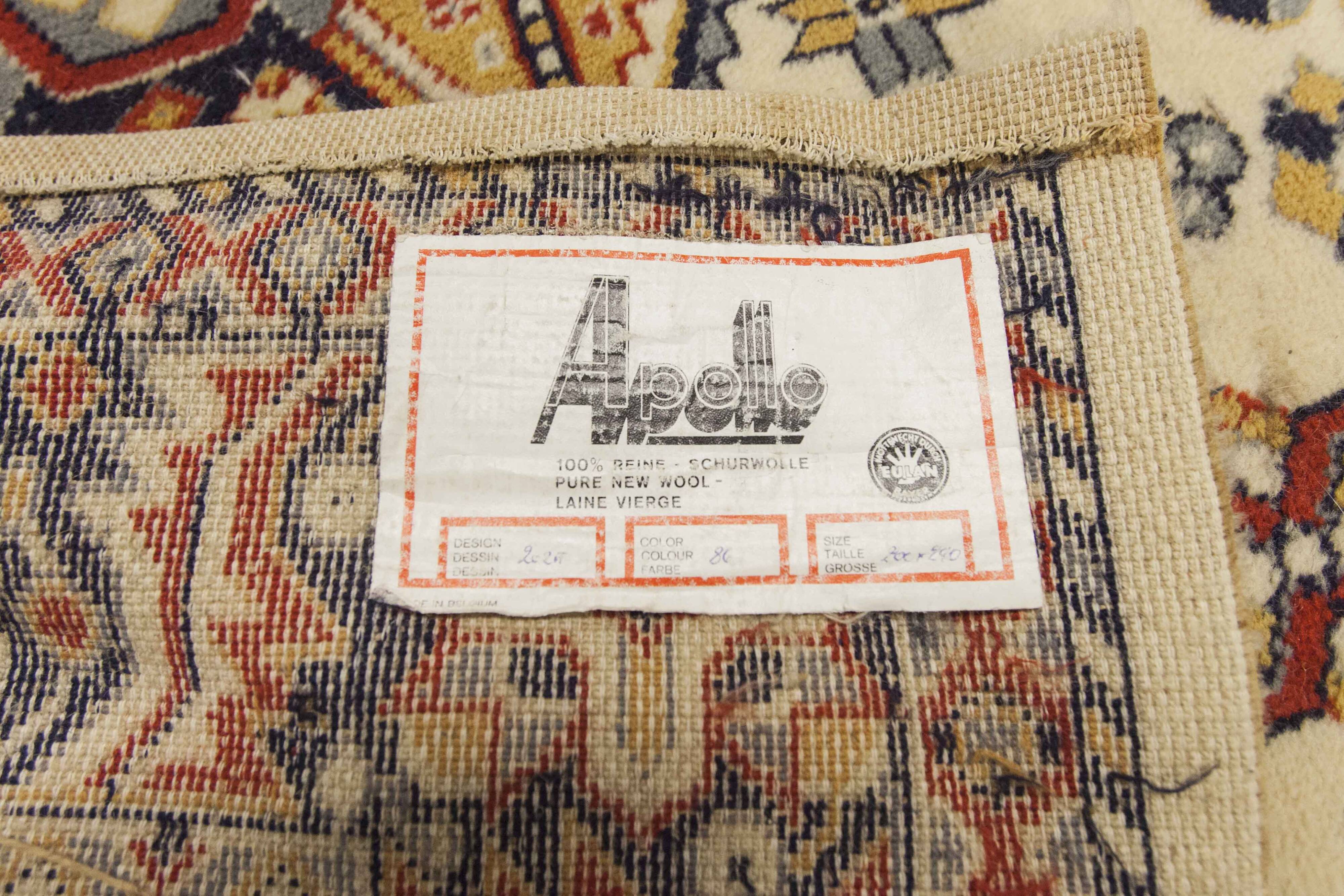 Apollo brand Persian rug, 100% virgin wool, Eulan Bayer Germany