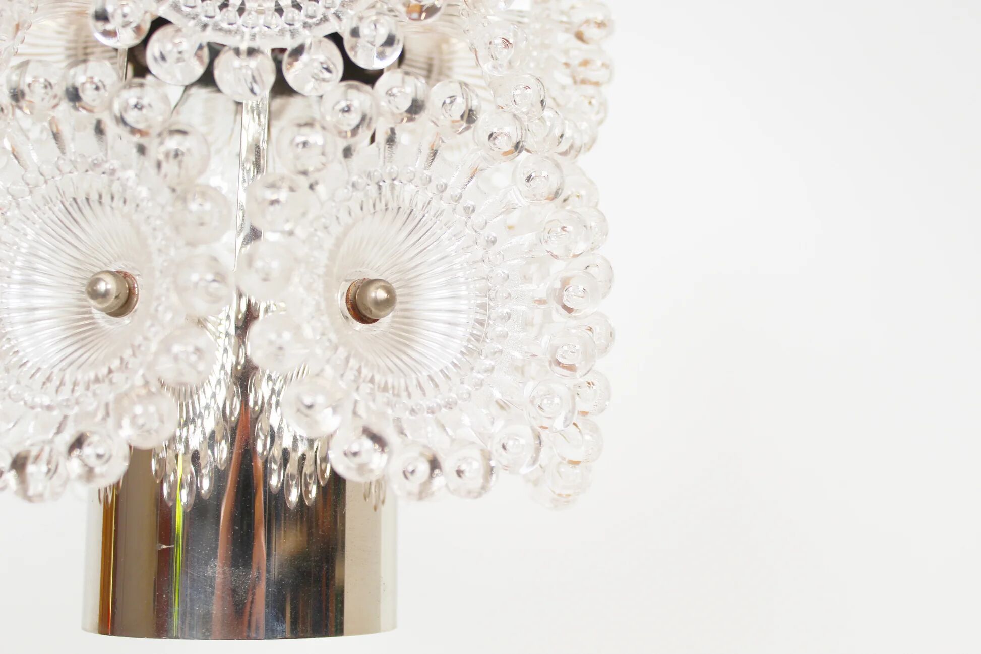 1970s chrome pendant lamp by Solken Leuchten - 3 available