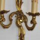 Stylish Vintage French Bronze Double Wall Sconce with Acanthus Leaf Detail