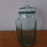 Bocal octogonal en verre vert