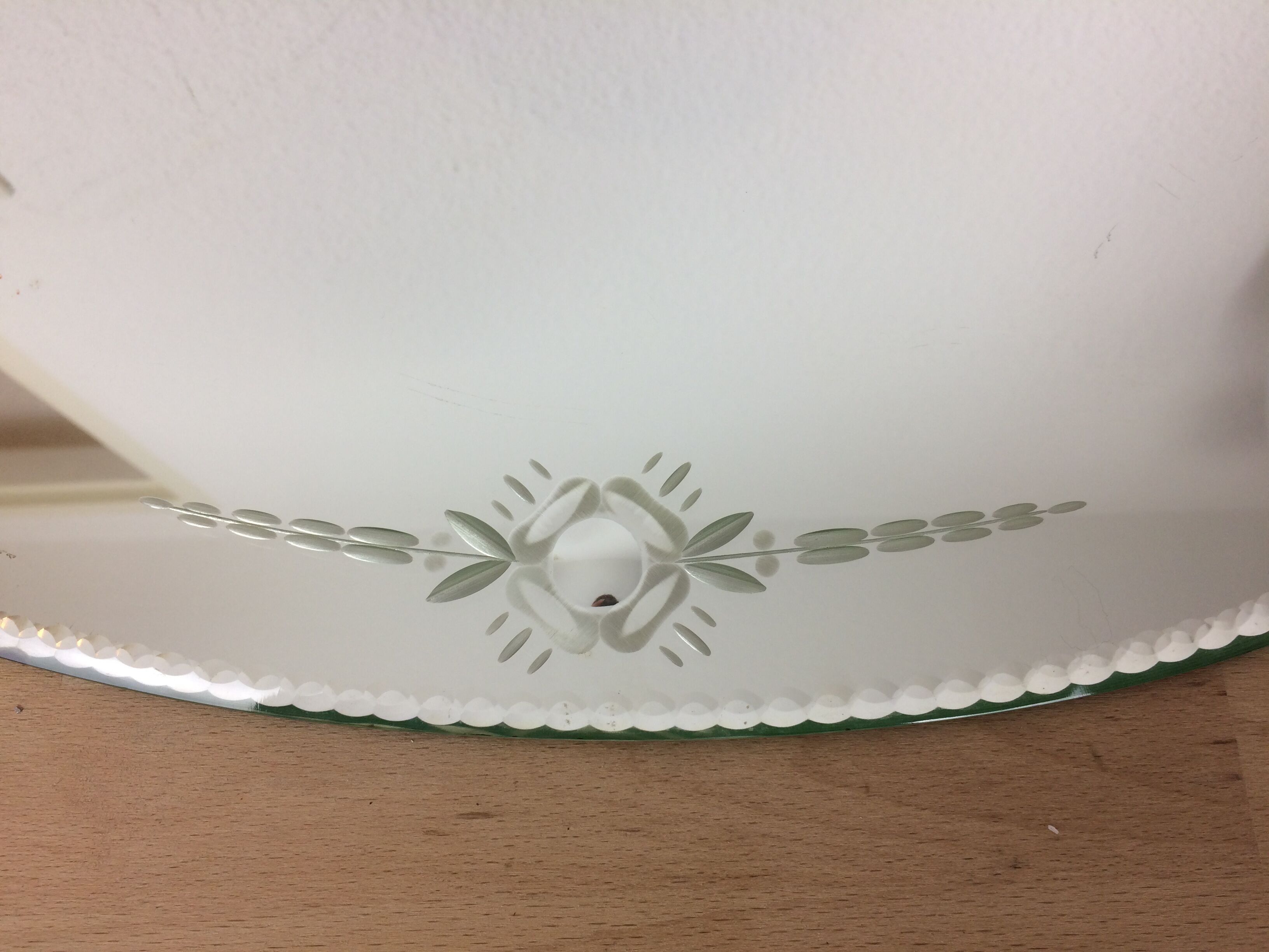 Mirror bevelled glass flowers 48x34 cm