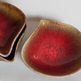 Four bowls free-form cups with French metal enamel