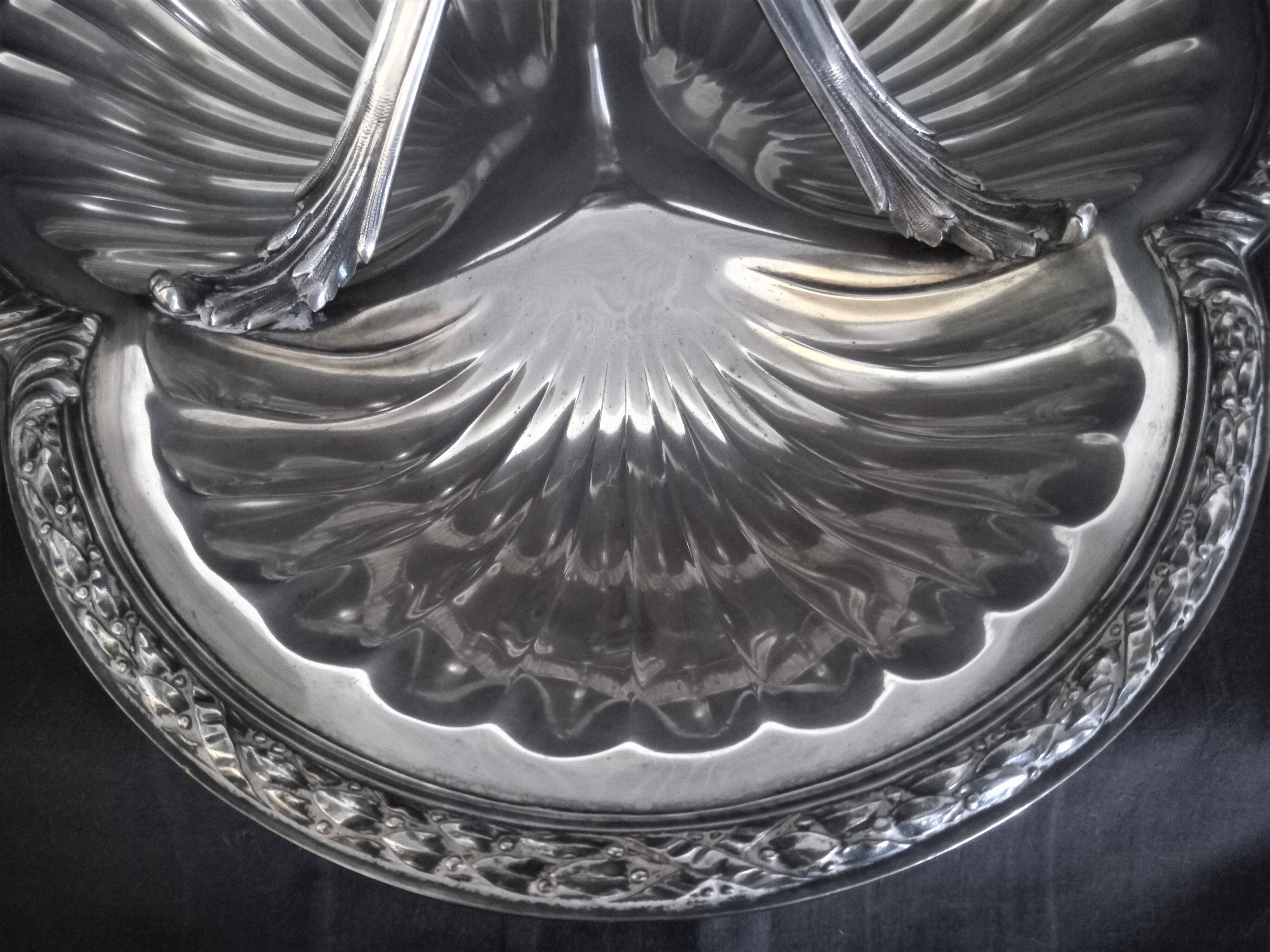 Servant on feet in silver metal louis XV style, goldsmith Victor Saglier 1897