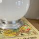 Ceiling light or wall light with white opal glass globe, 20 cm, aluminium rose.