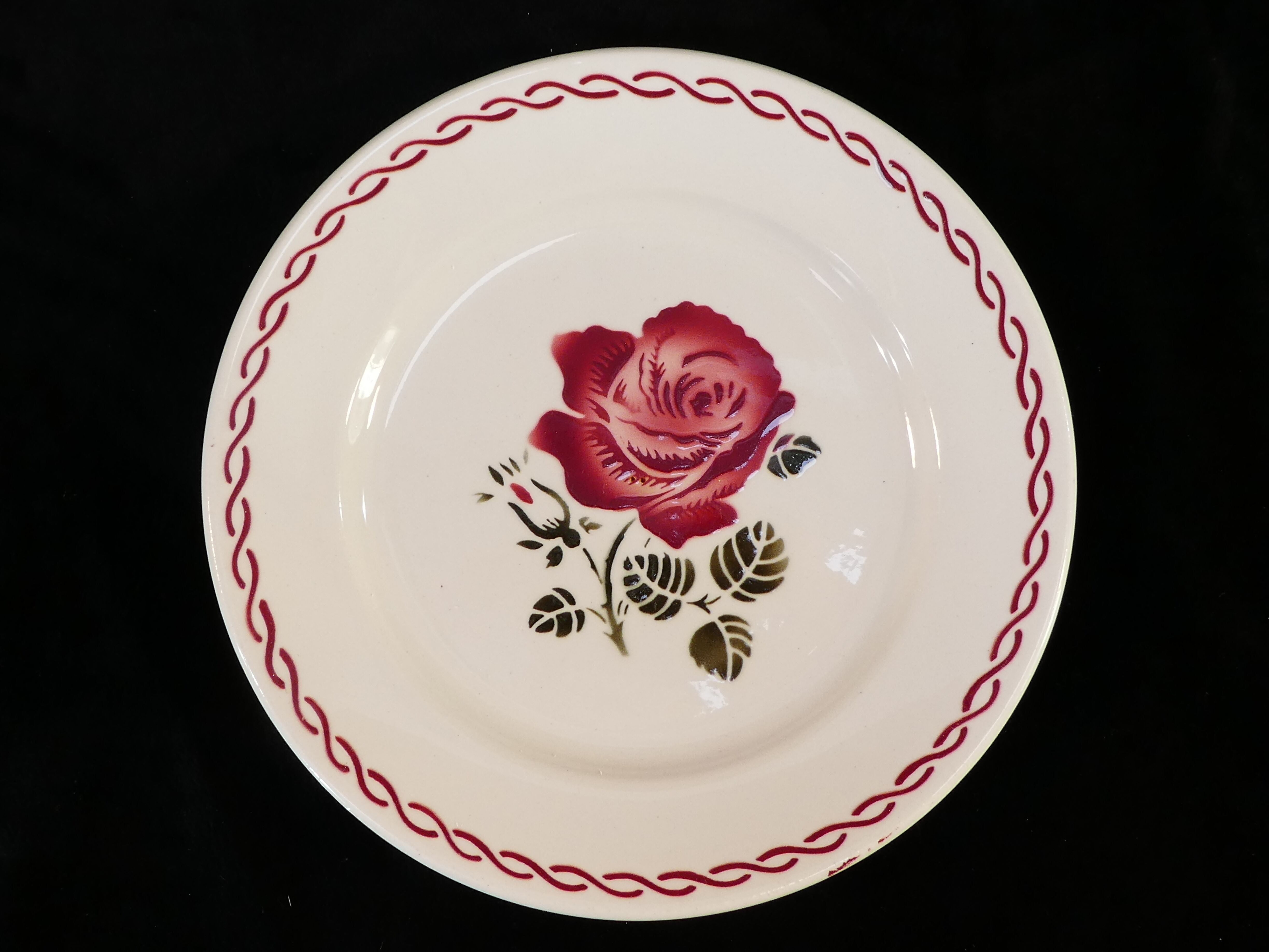 8 flat plates badonviller rose red