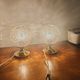 Pair of Space Age table lamps from the 70s – German design – Frosted glass "Ice"