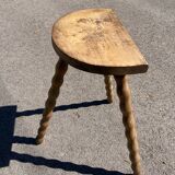 Pair of tripod farm stools in turned wood