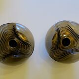Pair of large wave lights by Koch & Lowy for Peill Putzler 1970s