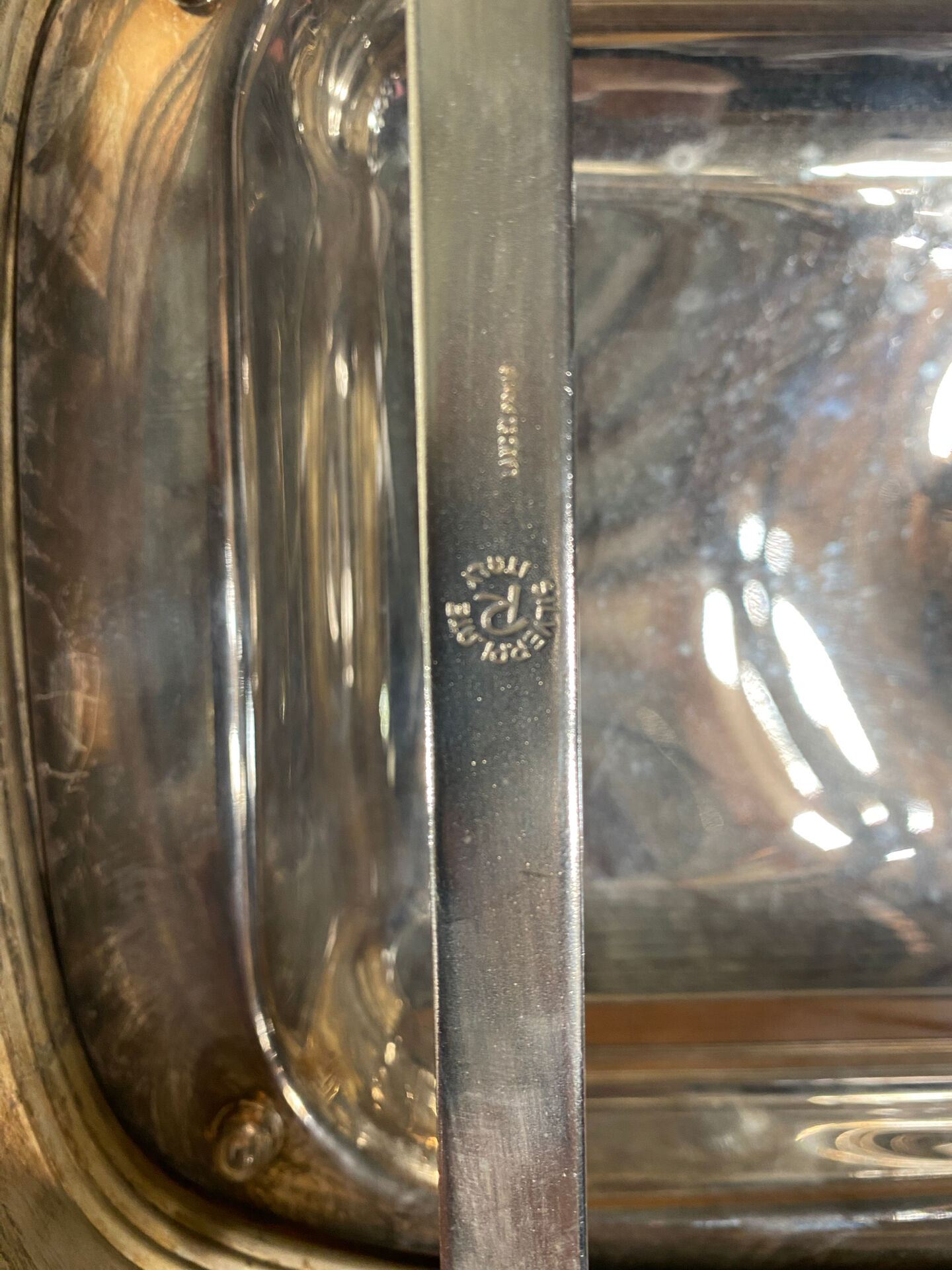 Antique Serving Dish 2R Silverplate Silver + Gold Medicine