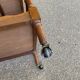 Solid wood service trolley on wheels