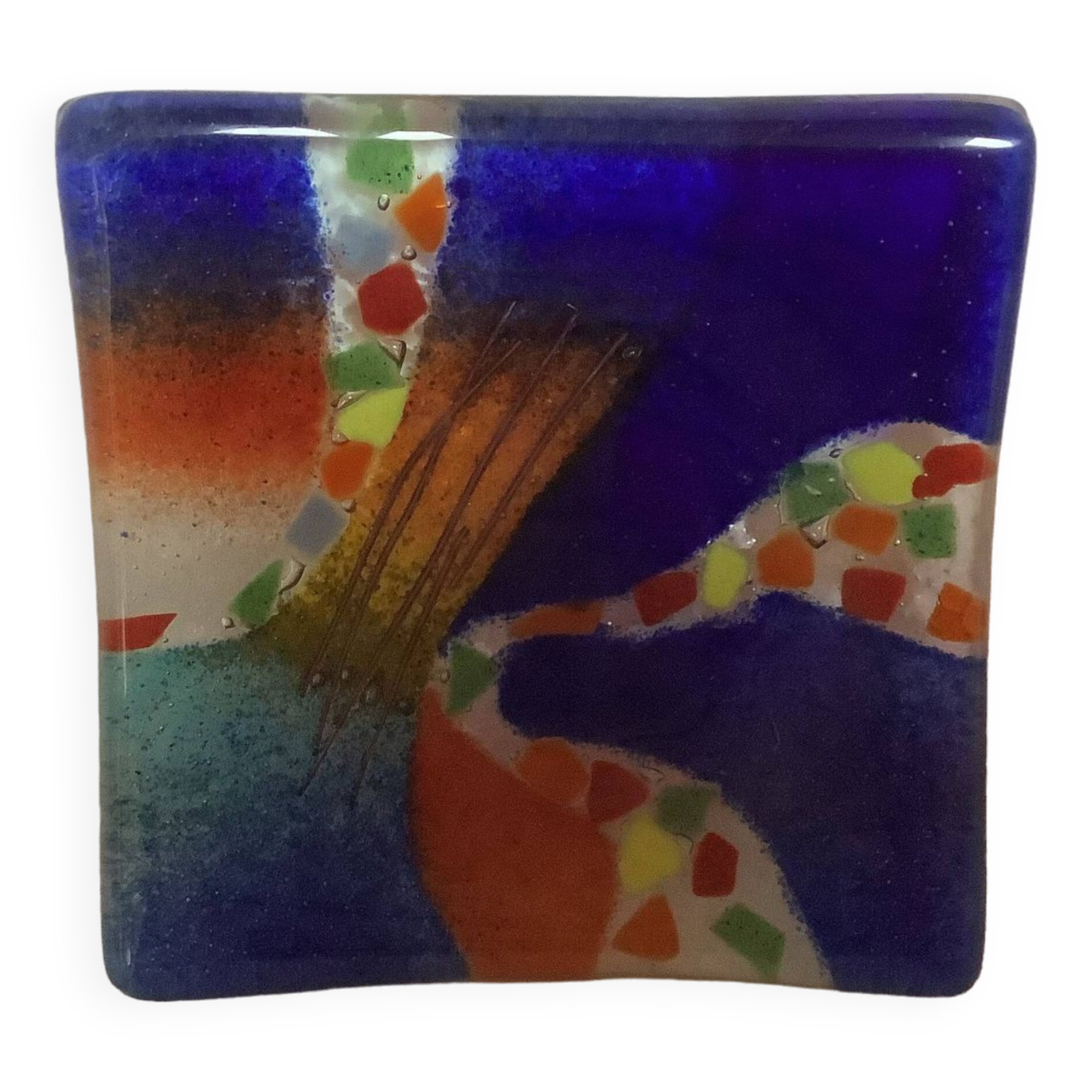 Multicoloured glass paste ring