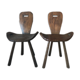 Paire de chaises brutalistes