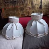 2 white lampshades