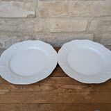 Set of 2 fruit motif plates P. Deshoulières in Limoges porcelain