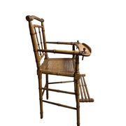 Ancienne chaise haute bébé ou poupée bambou début XXème