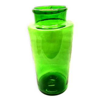 Old Large Medicine Jar 34 Cm Blown Glass Green Vintage Decoration