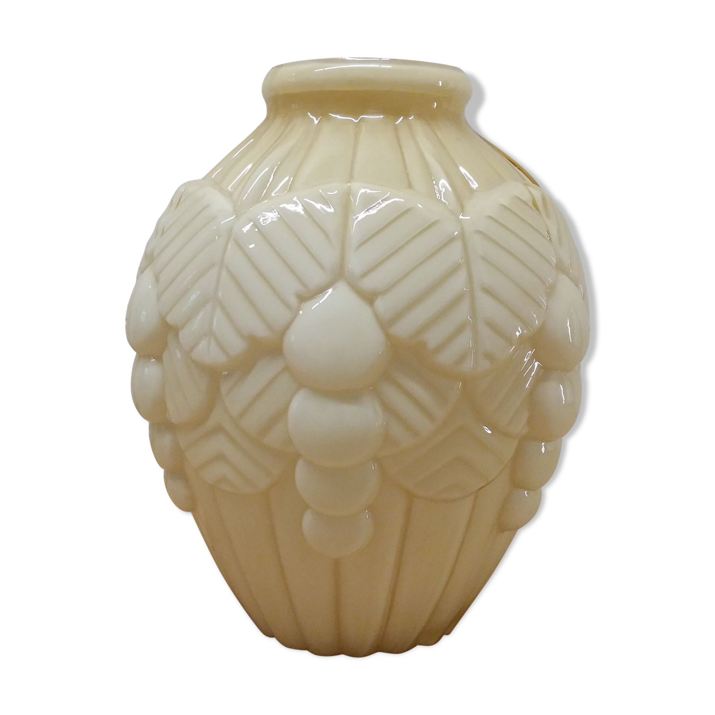 Opaline Art Deco Ivory Vase