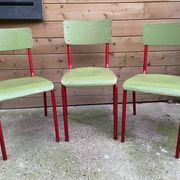 Set of 3 vintage school chairs
