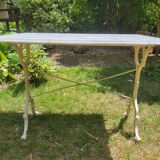 White Carrara marble bistro table circa 1900.