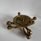 Vintage Brutalist Bronze Candle Holder