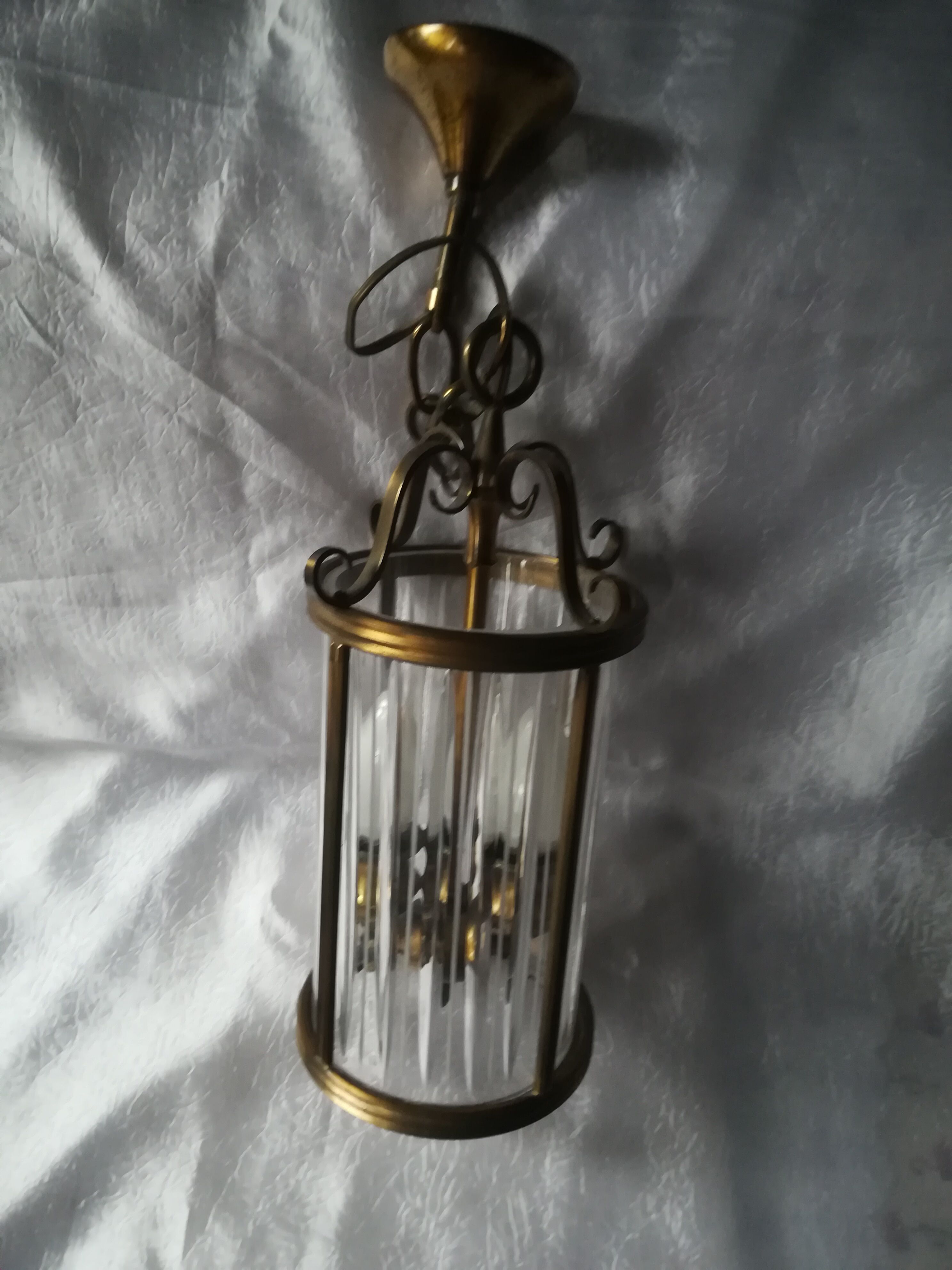 Bronze and crystal lantern