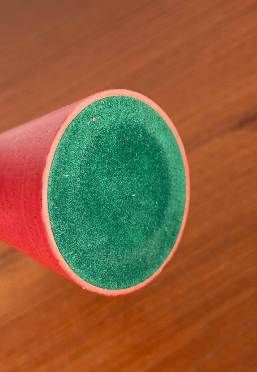 Vintage postmodern wooden candlestick, 1970s