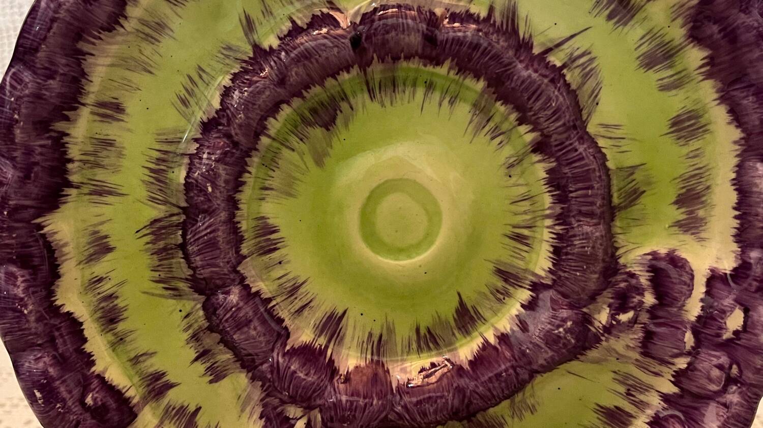 Vintage slip pot and plate