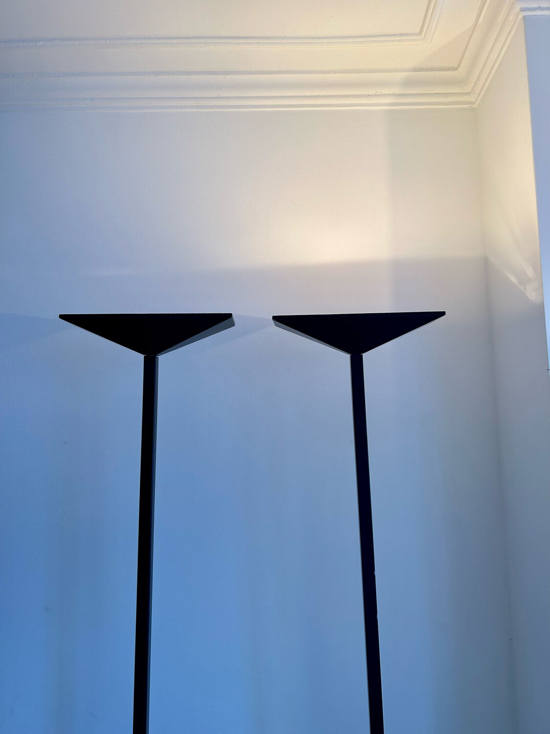 Pair of vintage geometric floor lamps model "206863" , Pierre Disderot for Glass and Light, France 1980