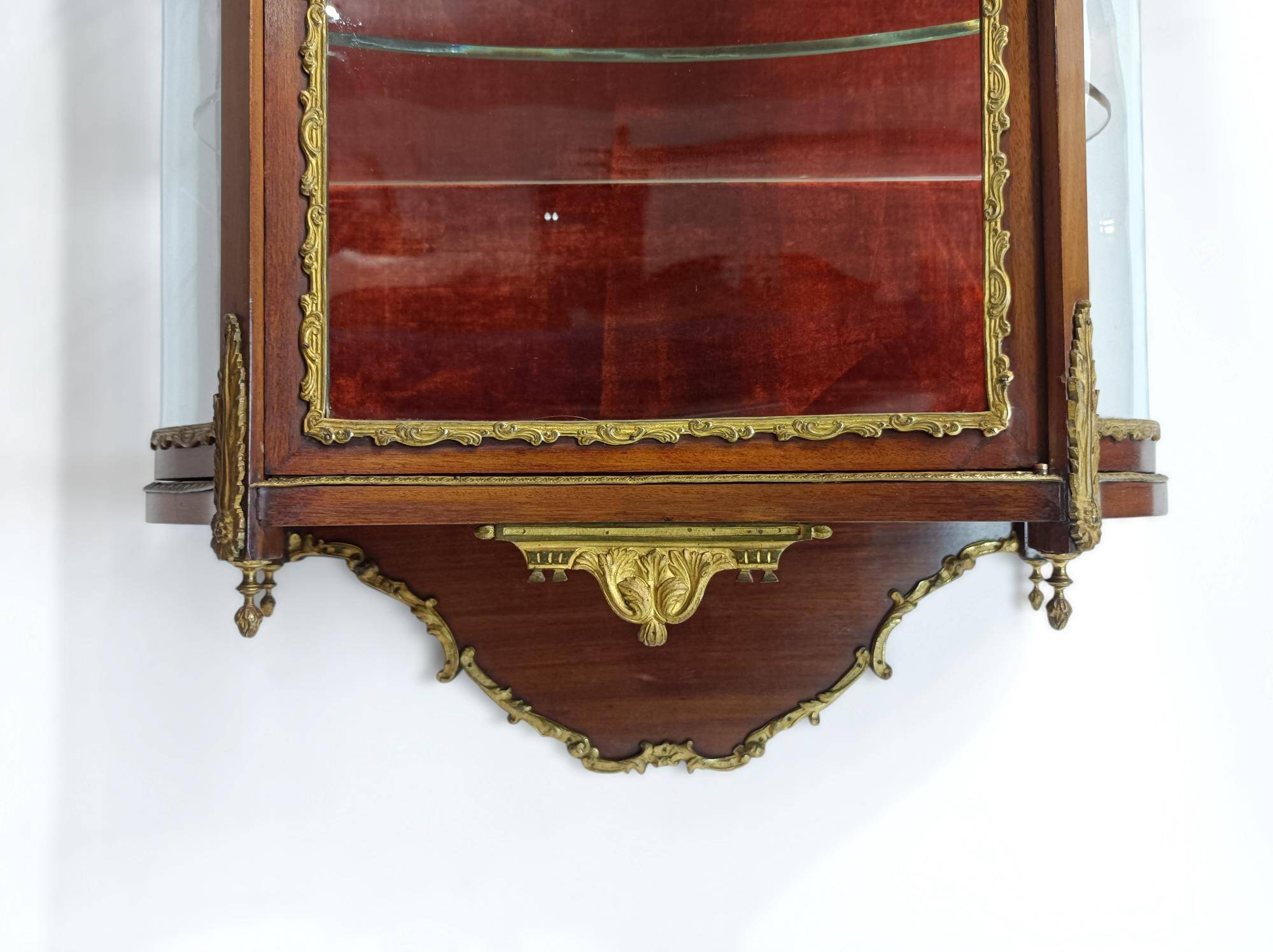 Louis XVI wall display cabinet, mahogany and bronze, France 20th century