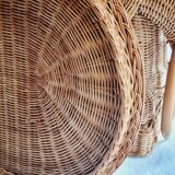 Side table or end of elephant sofa in wicker and rattan 70'